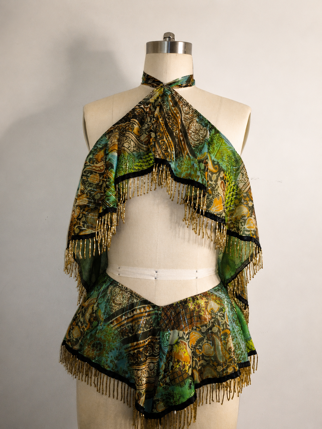 100% SILK Fringe set JADE